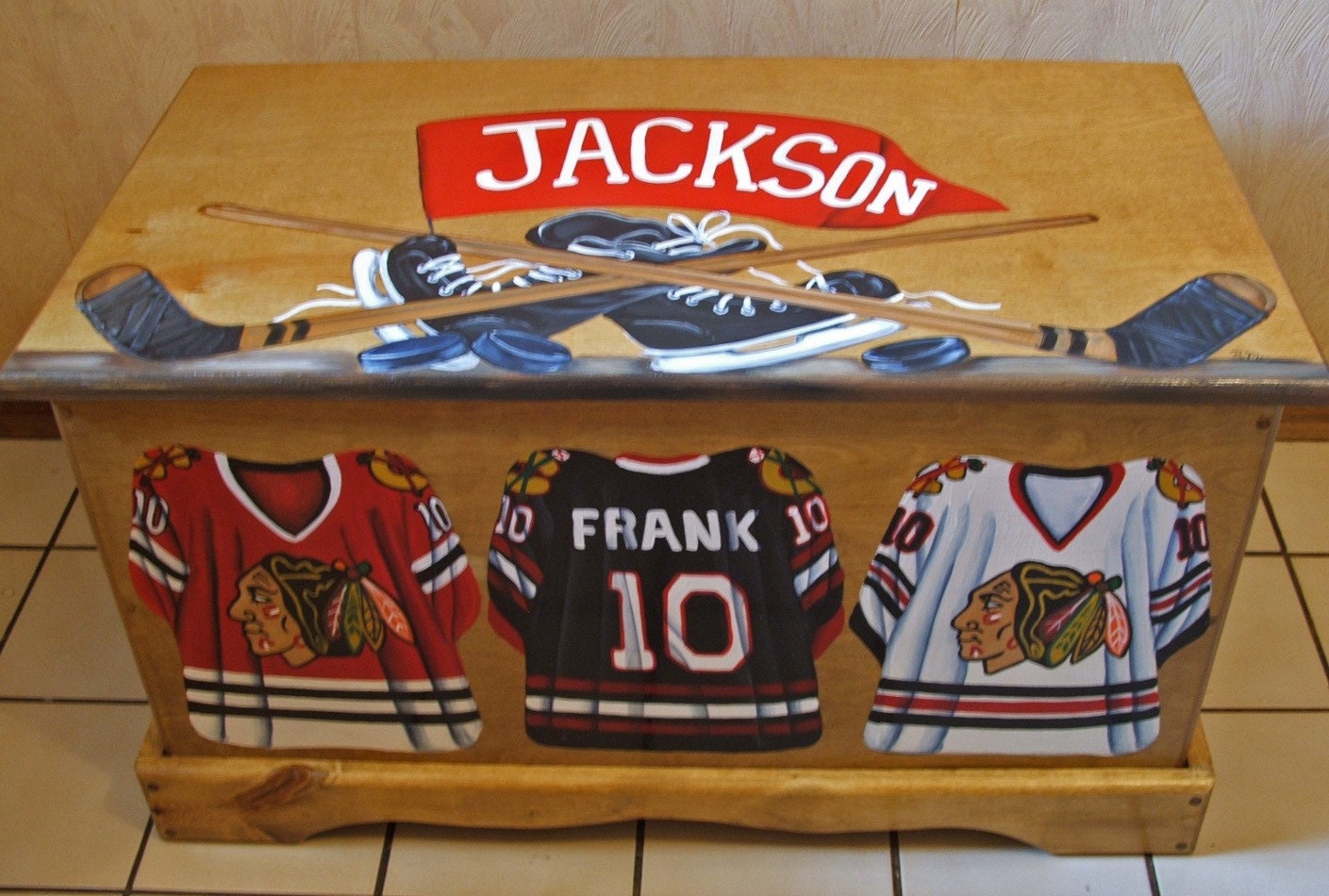 CUSTOM DESIGNED Hockey Toy Box Designed with your sport Etsy