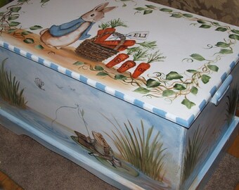 Custom designed Toy Chest inspired by Peter Rabbit