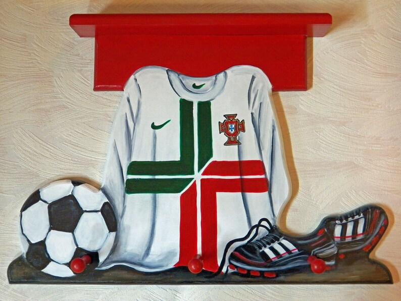 Custom Sports Jersey Wall Hanging With 3 Pegs and Shelf With Etsy