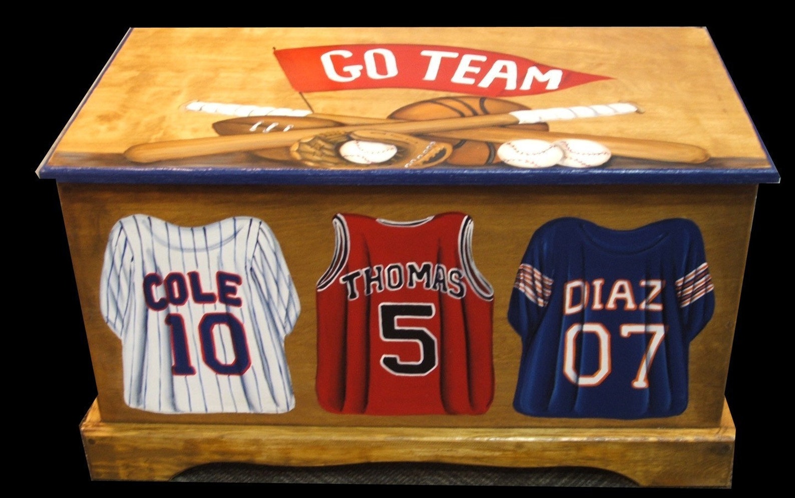 SPORTS JERSEY Toy Box Custom Designed With Your Sport Wooden Etsy