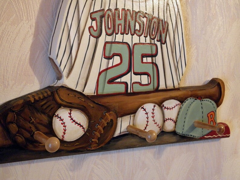 Baseball Jersey Custom Wall Hanging With 3 Pegs Etsy