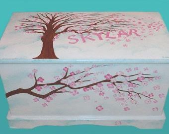 Custom Cherry Blossom Toy Chest or Hope Chest