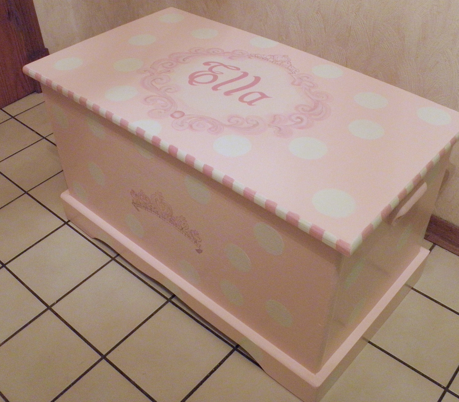 Princess Toy Box With Polka Dots and Tiara Custom Designed Etsy
