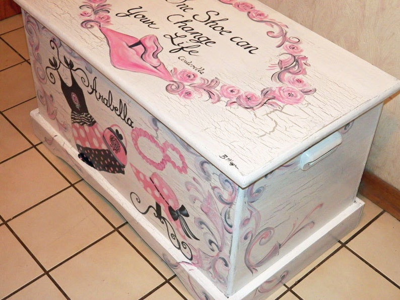 Glamour Girl Shabby Chic Toy Chest Custom Designed Done With Etsy