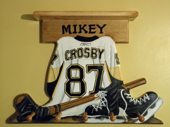 hanging hockey jersey on wall