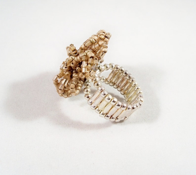 Cocktail Ring Flower Ring Elastic Ring Stretch Band Ring