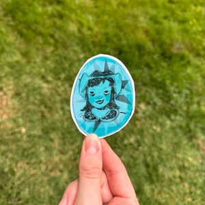 Western Cowgirl Portrait Sticker