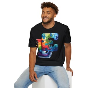 Camiseta unisex suave y colorida con la letra E, estampada, ropa informal, orgullo LGBTQ+, regalo para cualquier ocasión, imprescindible de verano, regalo único.