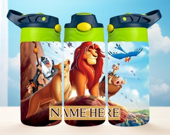 Personalized Toddler Water Bottle | Playful Lion-Inspired Kids Cup | Stainless Steel
