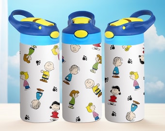 Borraccia per bambini ispirata ai cartoni animati: bicchiere in acciaio inossidabile con stampa sublimata da 12 once