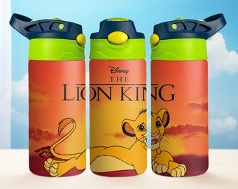 Borraccia personalizzata con leone della giungla / Tazza ecologica per bambini / Bicchieri ispirati al safari