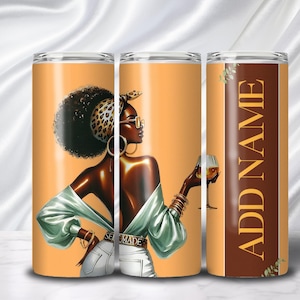 Custom Afro-American Woman Tumbler | Gifts for her | Gift for coworker | Gift for colleague