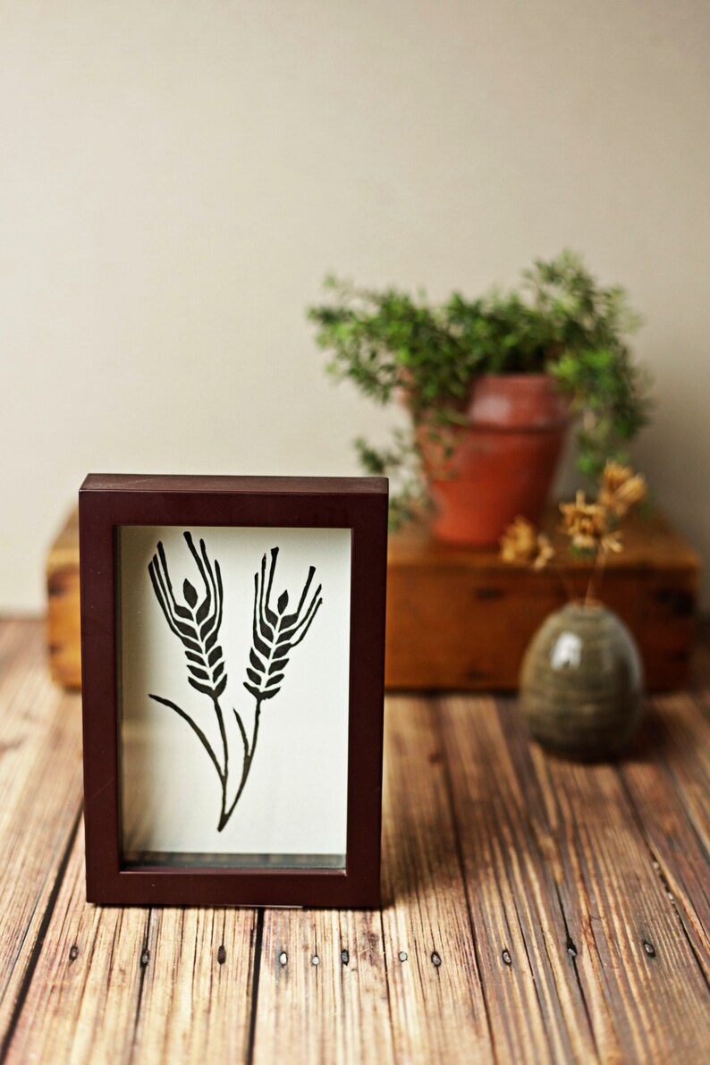 Wheat Print 4x6 / Unframed Farmhouse Linocut Print Etsy