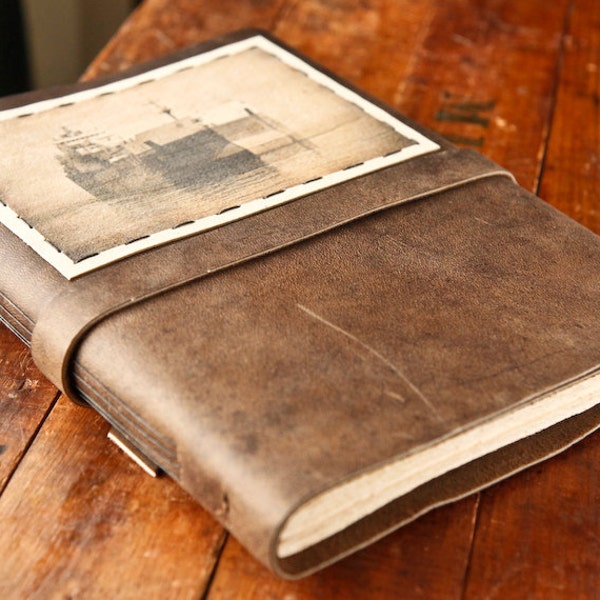 Leather Journal - Large Handmade Ore Ship Journal - Rustic Sketchbook
