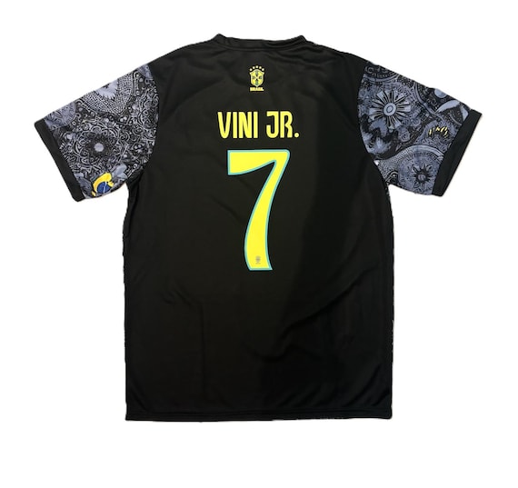 Vini Jr. Brazil Cristo Black Adult Jersey - Etsy