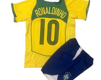 Retro Ronaldinho Brazil Kids Kit