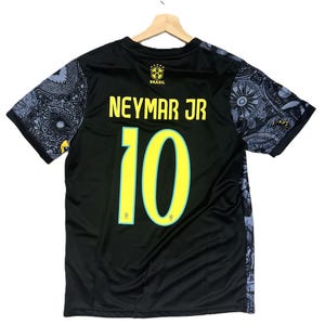 Camiseta negra de adulto de Neymar Jr. Brasil Cristo