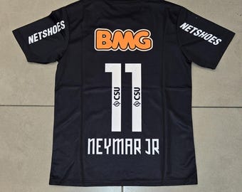 Retro Neymar Black White Santos Brazil limited Edition Jersey