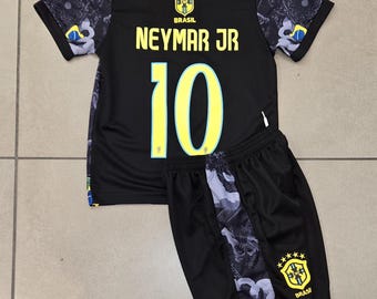 Kinder Brasilien Schwarz Neymar Limited Edition Premium Fußballtrikot 2026