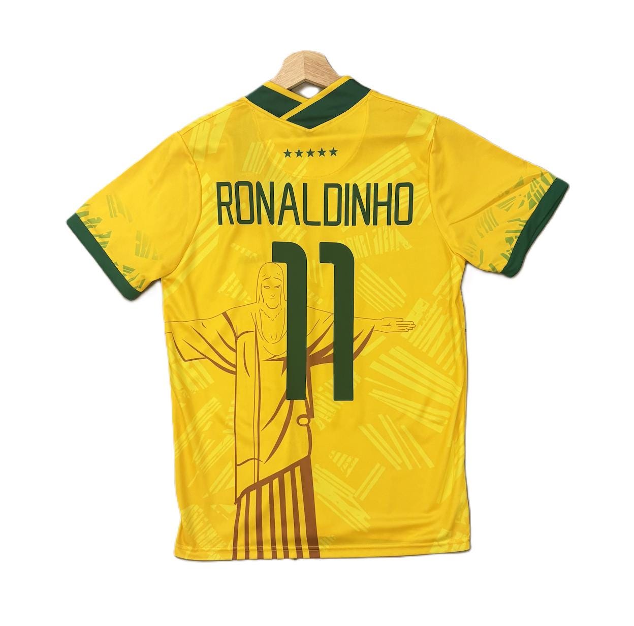 Ronaldinho Brazil Cristo Yellow Adult Jersey - Etsy