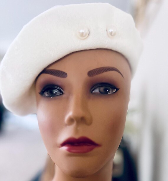 Beret Hat, Pearl Design, Wool French, Warm Hats, French  display picture 1