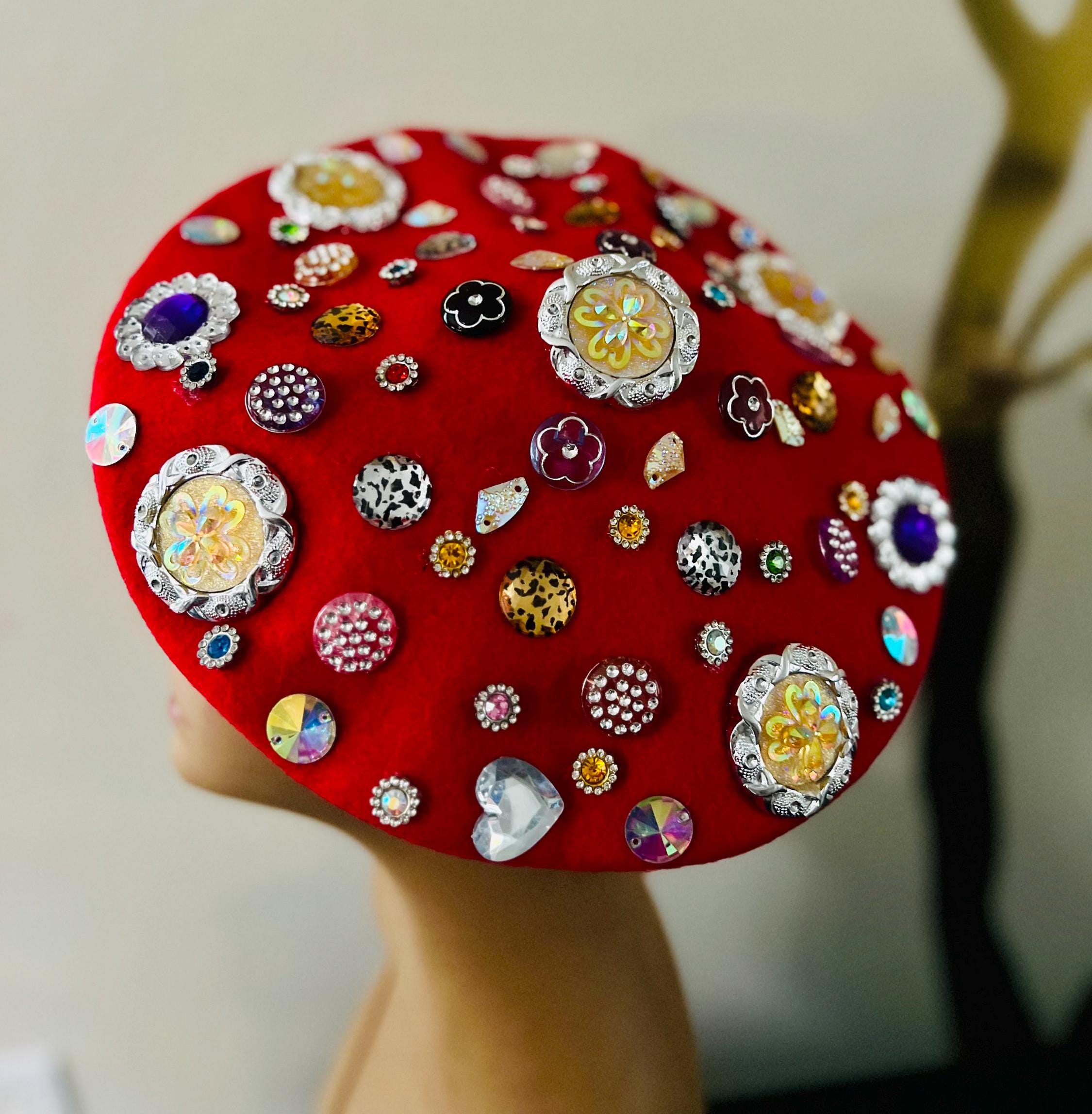 3244 Women French Beret,velvet Pearls Beret Fall Winter Vintage Beanie Hat Knit Beret With Pearls: Vegan Angora Blend French Style Hat  main image 2