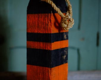 Hand-Crafted Vintage Wooden Buoy / A Coastal Classic, Halloween Vibes / Shack O’Lantern 12"