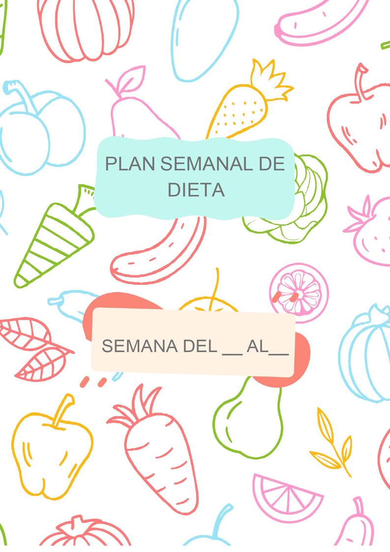 KAWAI-KAMI Planificador De Menús, Planificador De Comidas, Bloc De