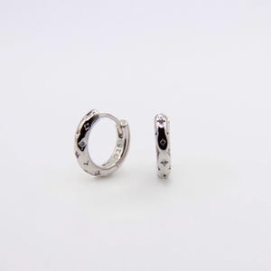 Sterling Silver Huggie Hoop Earrings with Cubic Zirconia, Celestial Star Huggie Earrings, gift for her