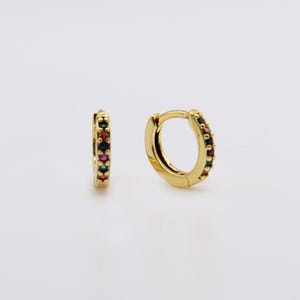Dainty Huggie Hoops, Minimalist Huggie Hoop Earrings, Cartilage Hoop Earring, Hoop Earrings, Gold Pave Huggie Hoops, Silver Hoop Earring