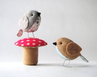 The Fat Sparrow & Terrific Toadstool PDF pattern set of 2 --INSTANT DOWNLOAD--