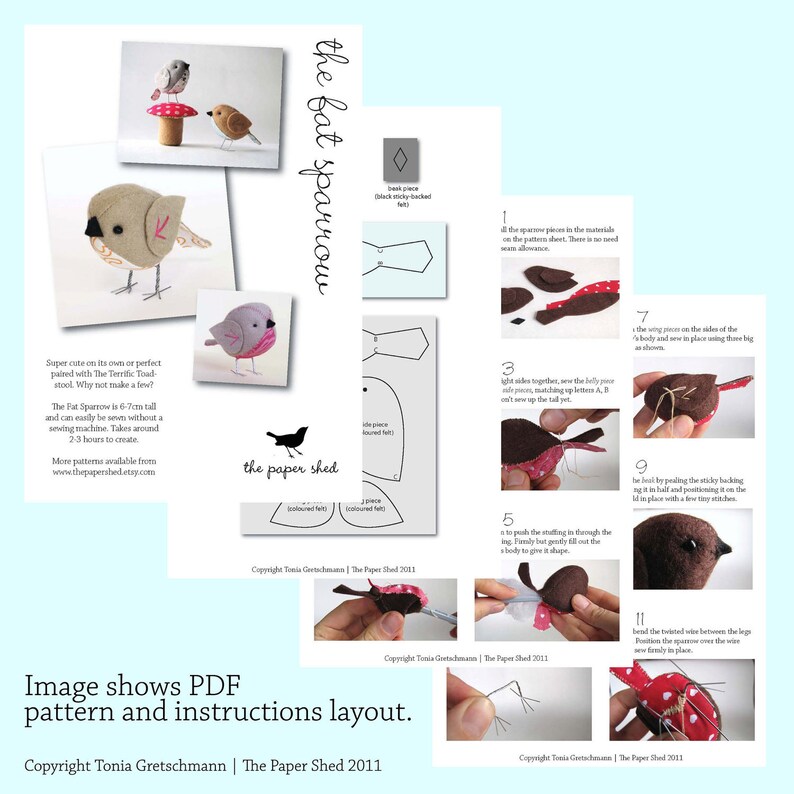 The Fat Sparrow PDF Pattern and Instructions INSTANT DOWNLOAD image 5