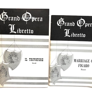 Grand Opera Libretto Programs: Verdi & Mozart Vintage Free Shipping