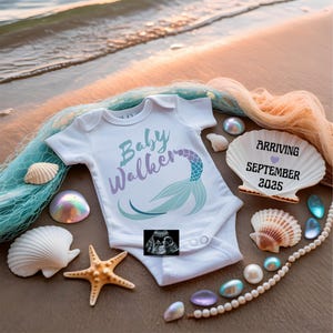 Summer Digital Pregnancy Announcement Beach, Summer Baby Announcement, Waves Baby Name Announcement, Social Media Gender Reveal