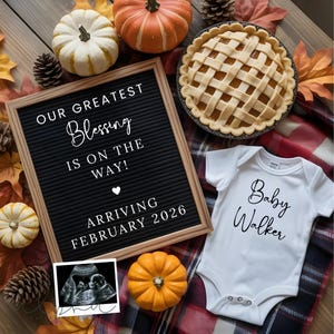 Fall Thanksgiving Pregnancy Announcement: Pumpkin Baby Reveal, October Baby, Gender Neutral (Social Media  Post)