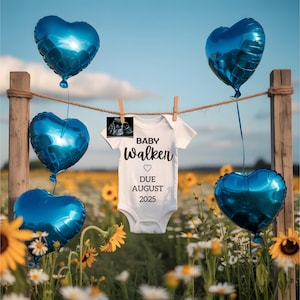 Boy Pregnancy Announcement Heart Balloon Its a Boy Baby Announcement Digital Blue Pregnancy Reveal for Social Media Editable Baby Reveal