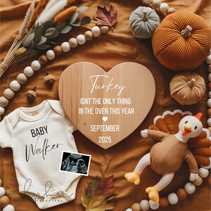 Editable Thanksgiving Pregnancy Announcement Digital Fall Baby Announcement Social Media Baby News Neutral Pregnancy Announcement Turkey