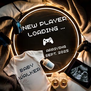 Father&#39;s Day Pregnancy Announcement Digital Gamer Baby Announcement for Gaming Dad | Gamer Dad Surprise | Video Game Reveal Idea New Player