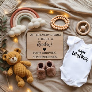 Gepersonaliseerde IVF regenboog zwangerschap aankondiging afdrukbare Boho baby onthullen voor sociale media digitale download schattige regenboog zwangerschap ideeën