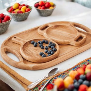 Rustic Table Decor Wood Tray Modern Natural Wood Catch All Tray for Keys, Desk Accessories, Valet Tray, Office Accessories Watch Storage