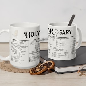 Holy Rosary Mug, Catholic Mug, Big Tea Mug, Godmother Gift, Mug Traditional Catholic, Unique Catholic Gifts Confirmation, Gifts For Catholic