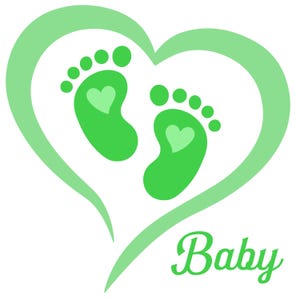 Heart to Heart Baby Foot PNG & JPEG files 11 png files, 11 jpg files