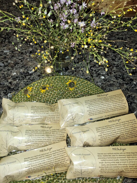 Pure White Sage Smudge Stick | Natural Herbal Cleansing | Serenity and Positive Energy