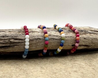 Colorful gemstone stretch bracelet