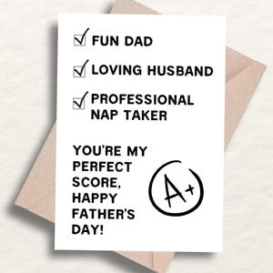 Cartão engraçado de Dia dos Pais para o marido, cartão de agradecimento, cartão de felicitações engraçado, presente para marido, minimalista, preto e branco, para impressão FD001
