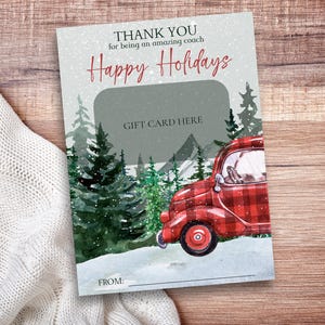 Coach Holiday Gift Card Holder Thank You Coach Card Printable Christmas Gift for the Best Coach Coffee Card Holder Coach Appreciation Card