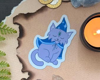 Wizard Cat Sticker – 3" Magic Fantasy Waterproof Vinyl Decal