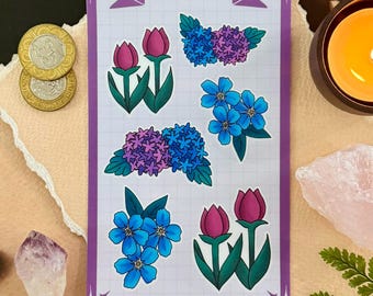 Spring Florals Matte Sticker Sheet 3.5" x 6" | Journaling, Scrapbooking, Deco Stickers