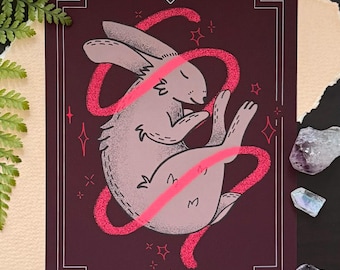 Magical Bunny - 5x7" Art Print | Fantasy Whimsical Illustration