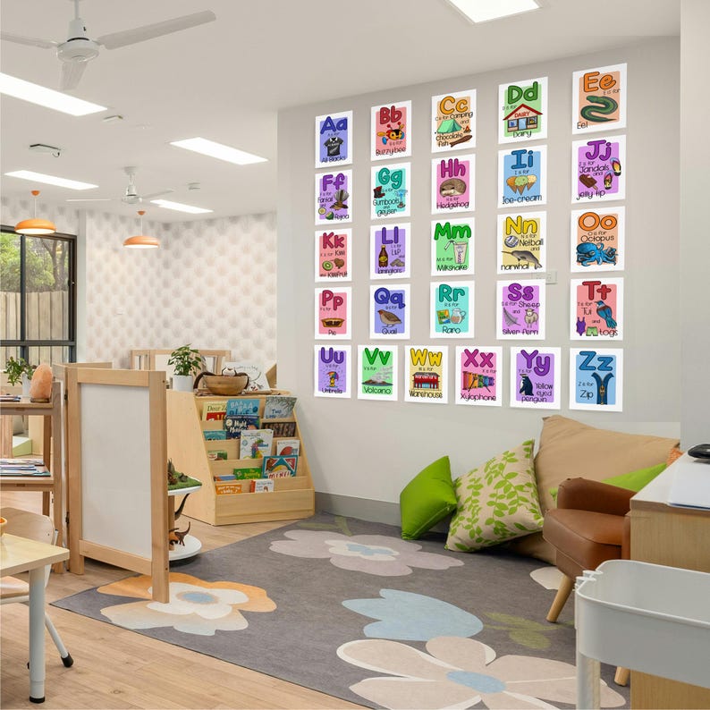 Kiwiana Alphabet Digital Print NZ Wall Art Alphabet Poster